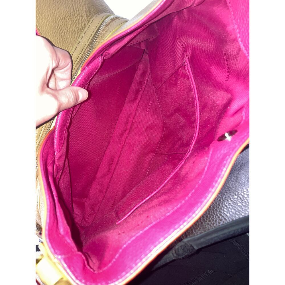 COACH 37721 LARGE BROWN, PINK PEBBLED LEATHER SHOULDER BAG - Picture 14 of 16